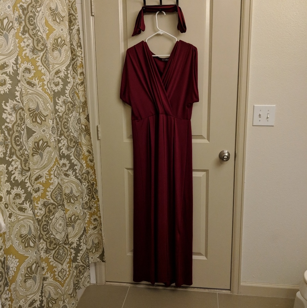 Angvns Dolman Sleeve Belted Dress